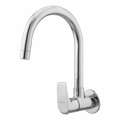 Sink Cock with Swinging Spout & Wall Flange Chrome
